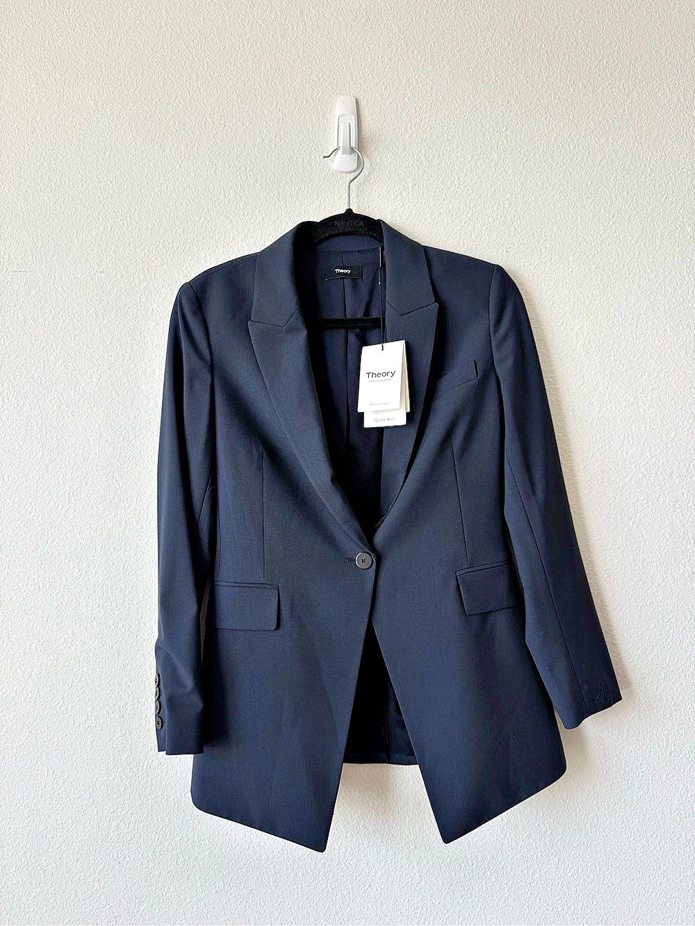 NWT Theory Etiennette Blazer Wool Blazer in Blue Size (2 )Small - Picture 7 of 11